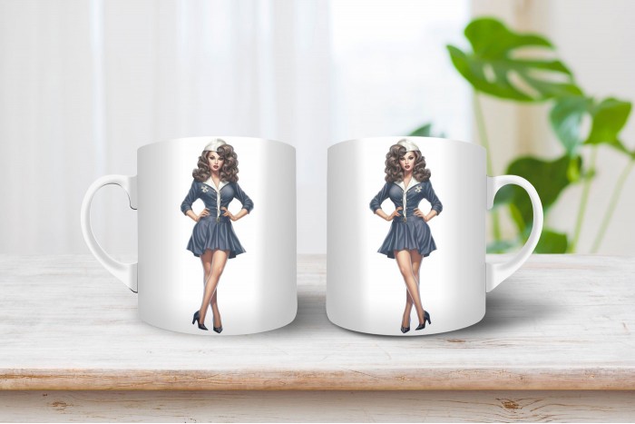 pin-up bögre - pin-up lány 2