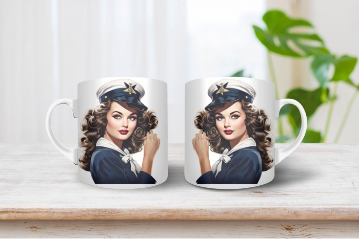 pin-up bögre - pin-up lány 2