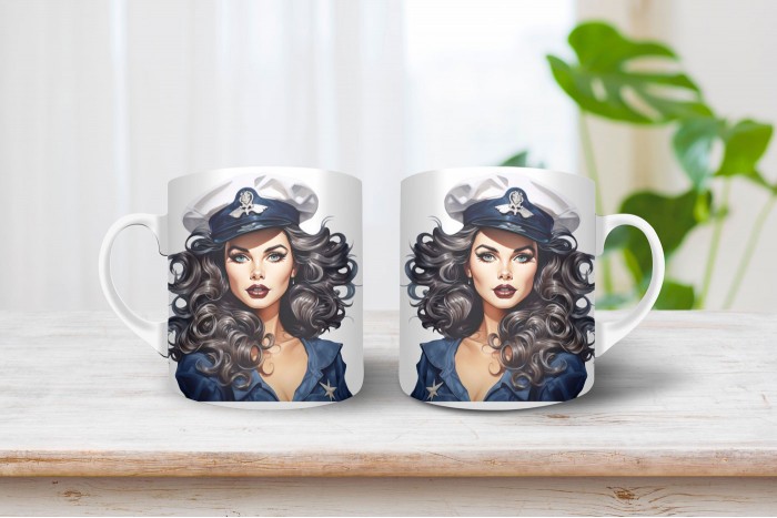 pin-up bögre - pin-up lány 2