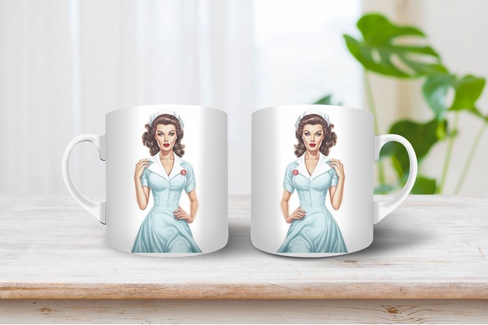 pin-up bögre - pin-up lány - nővérke 2