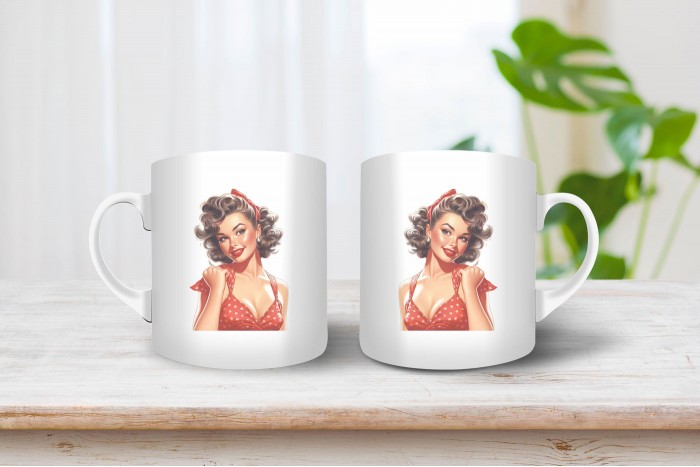 pin-up bögre - pin-up lány 2