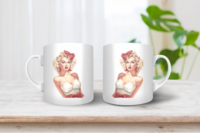 pin-up bögre - pin-up lány 2