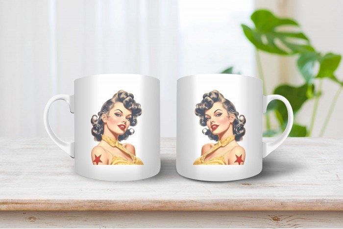 pin-up bögre - pin-up lány 2