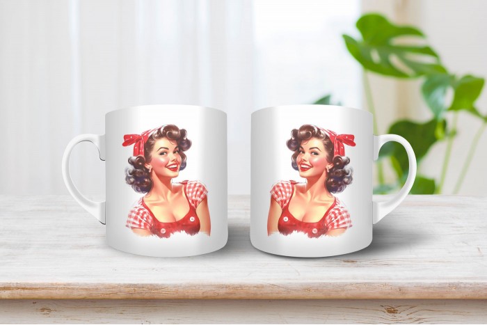 pin-up bögre - pin-up lány 2