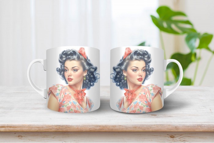 pin-up bögre - pin-up lány 2