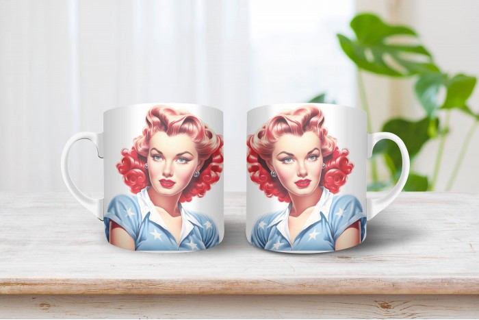 pin-up bögre - pin-up lány 2