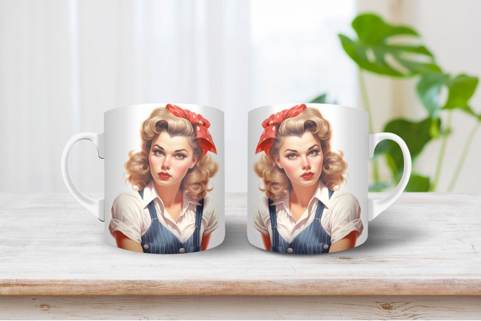 pin-up bögre - pin-up lány 2