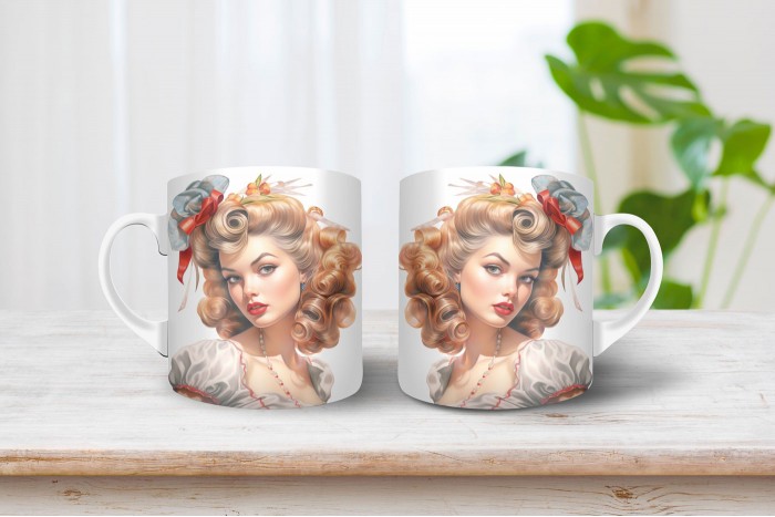 pin-up bögre - pin-up lány 2