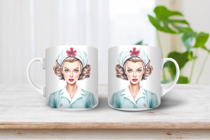 pin-up bögre - pin-up lány 2