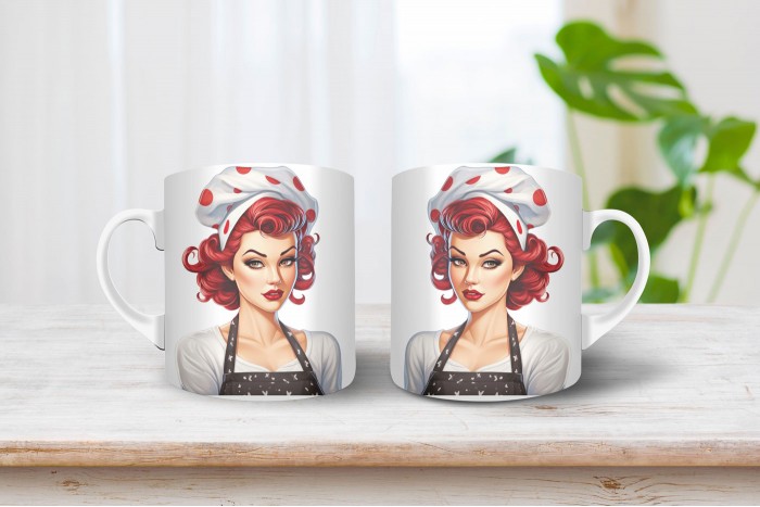 pin-up bögre - pin-up lány 2