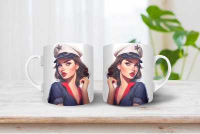 Pin-up bögre - tengerész