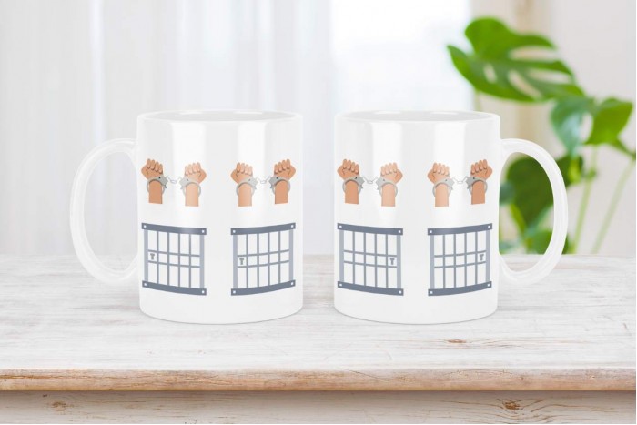 bilincs, bilincs, rács, rács – politikai mém bögre 2