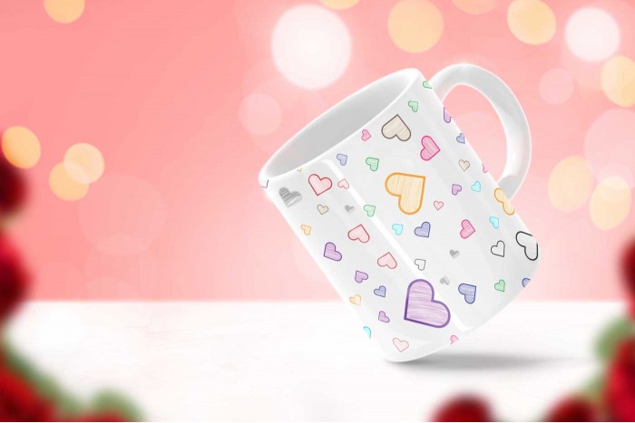 szívecske mintás bögre 2