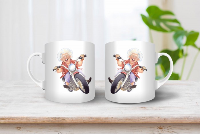 vagány nagymama mintás bögre 2