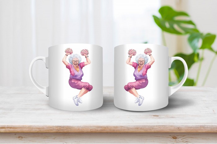 vagány nagymama mintás bögre 2