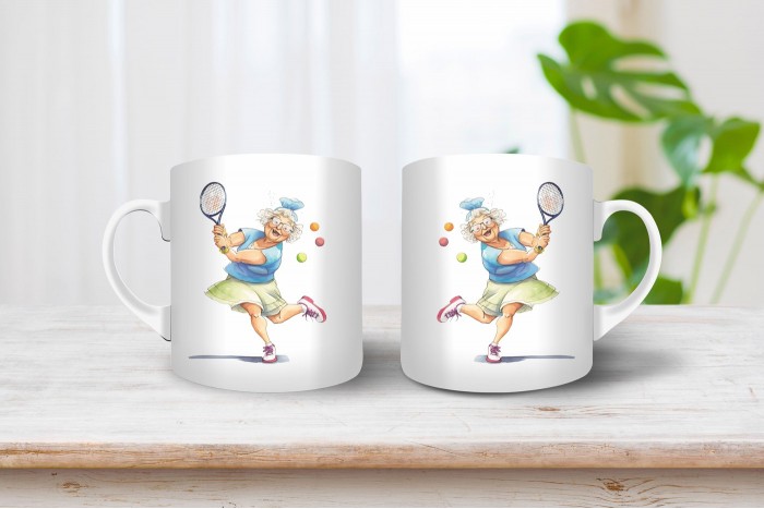 vagány nagymama mintás bögre 2