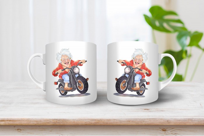 vagány nagymama mintás bögre 2