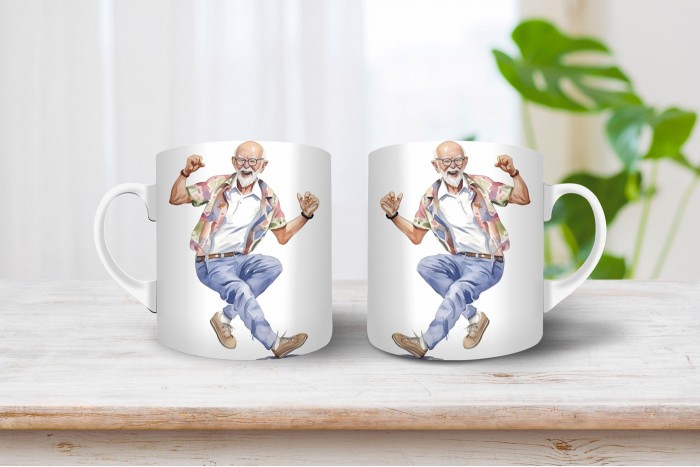 vagány nagypapa mintás bögre 2