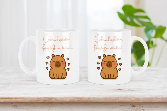 cukinak születtem, fasz tudja mi történt… – 330 ml-es capybarás bögre 2