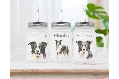 Border collie limonádés pohár