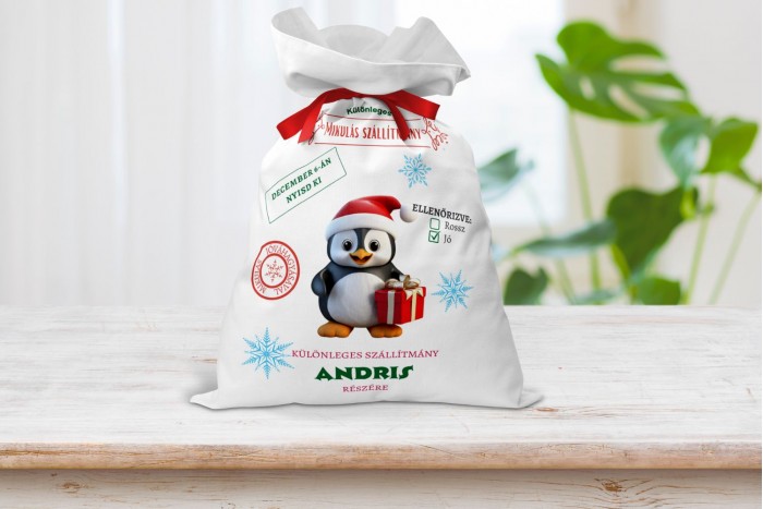 egyedi, névre szóló mikulás zsák 2