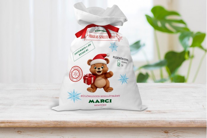 egyedi, névre szóló mikulás zsák 2