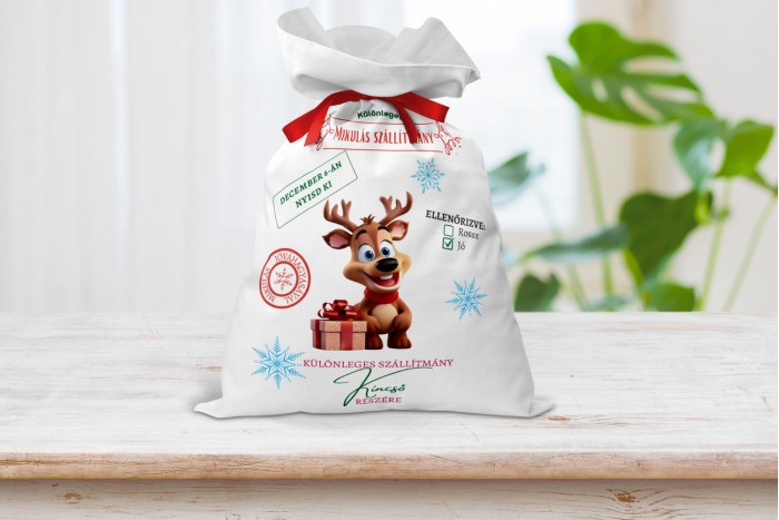 egyedi, névre szóló mikulás zsák 2