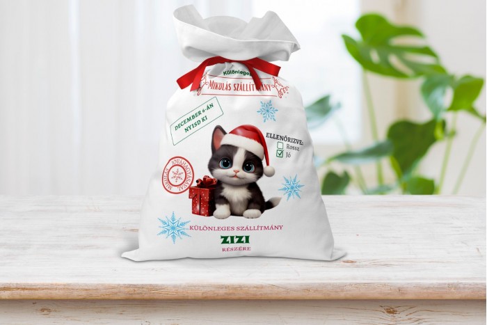 egyedi, névre szóló mikulás zsák 2