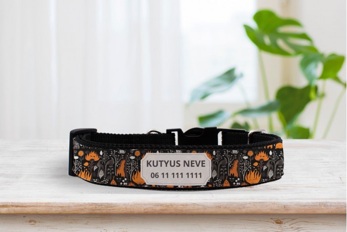 egyedi halloween nyakörv - állítható - névvel, telefonszámmal 2