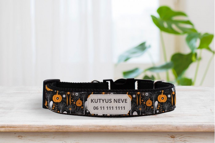 egyedi halloween nyakörv - állítható - névvel, telefonszámmal 2