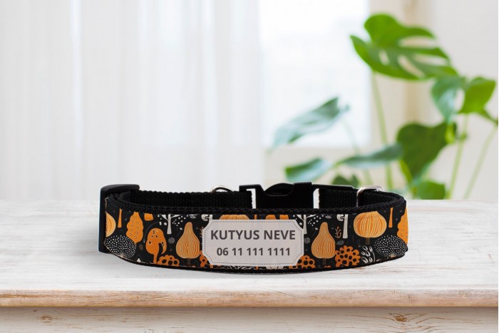 egyedi halloween nyakörv - állítható - névvel, telefonszámmal 2