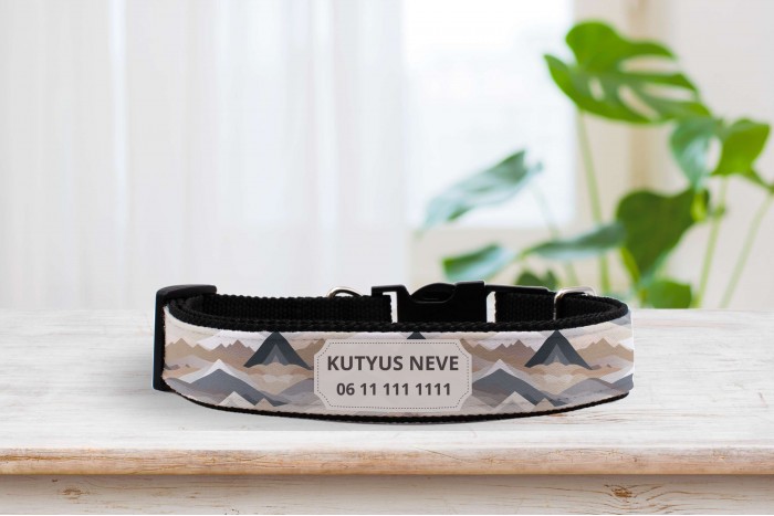 egyedi nyakörv geometrikus hegyek mintával - állítható 2