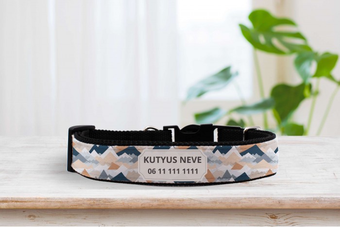 egyedi nyakörv geometrikus hegyek mintával - állítható 2