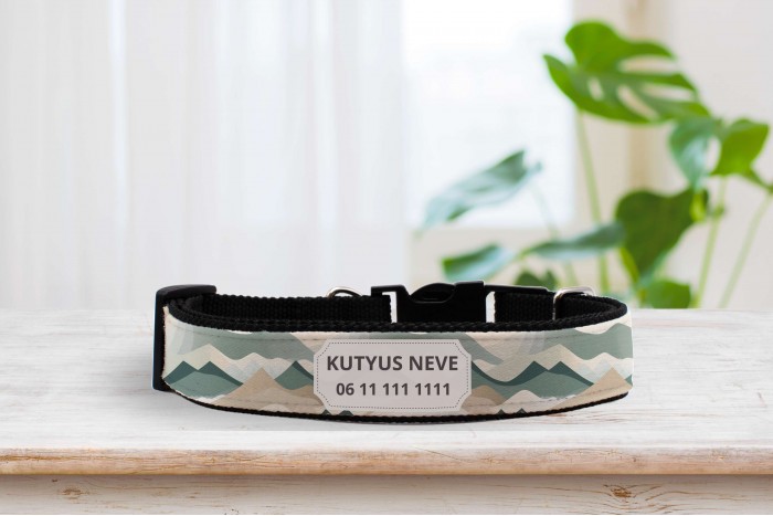 egyedi nyakörv geometrikus hegyek mintával - állítható 2