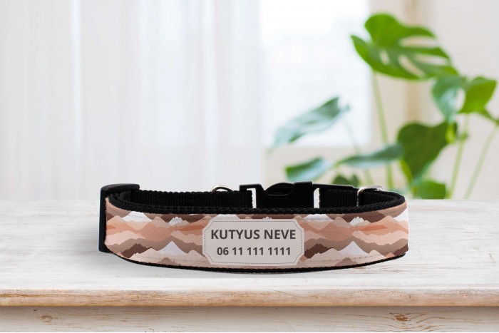 egyedi nyakörv geometrikus hegyek mintával - állítható 2