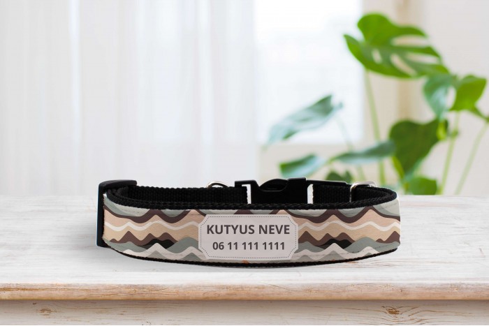 egyedi nyakörv geometrikus hegyek mintával - állítható 2