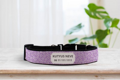 Levendula mintás nyakörv - állítható