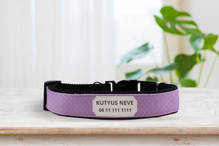 levendula mintás nyakörv - állítható 2