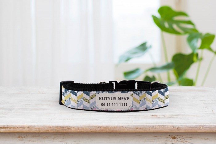 egyedi nyakörv modern geometrikus mintával - állítható 2