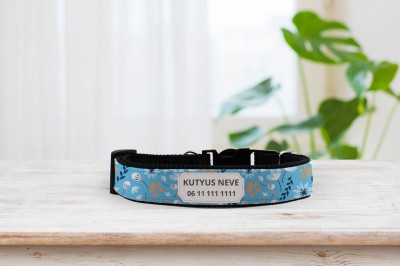Egyedi nyakörv modern virágos mintával - állítható