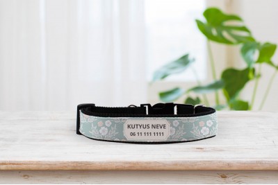 Egyedi nyakörv modern virágos mintával - állítható