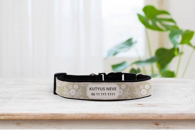 Egyedi nyakörv modern virágos mintával - állítható