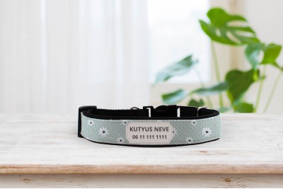 Egyedi nyakörv modern virágos mintával - állítható