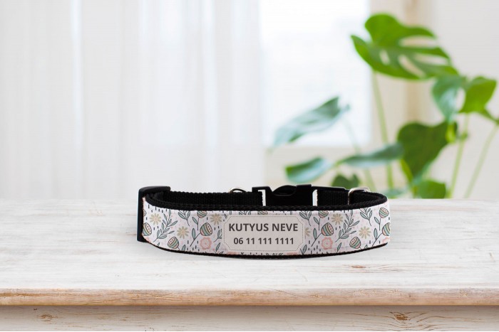 egyedi nyakörv modern virágos mintával - állítható 2