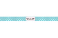 egyedi pöttyös nyakörv pasztellkék színben - állítható 3