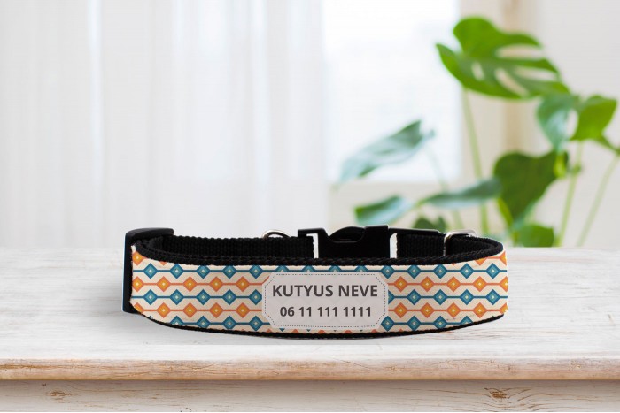 retro mintás nyakörv - állítható 2