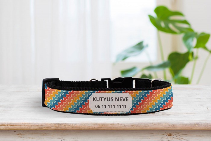 retro mintás nyakörv - állítható 2