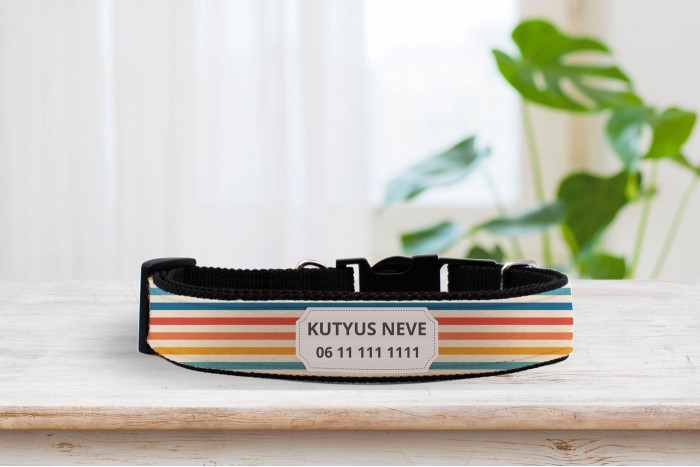 retro mintás nyakörv - állítható 2