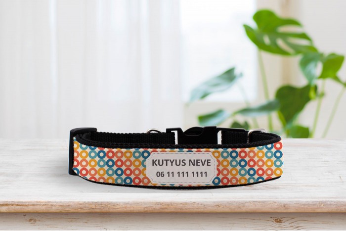 retro mintás nyakörv - állítható 2