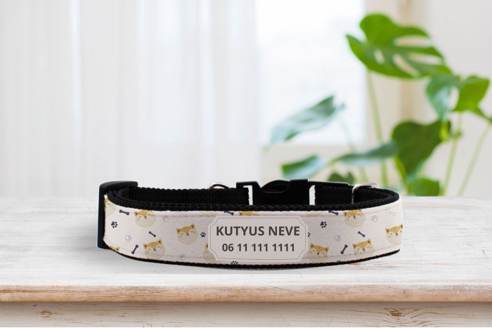 shiba inu mintás nyakörv - állítható 2